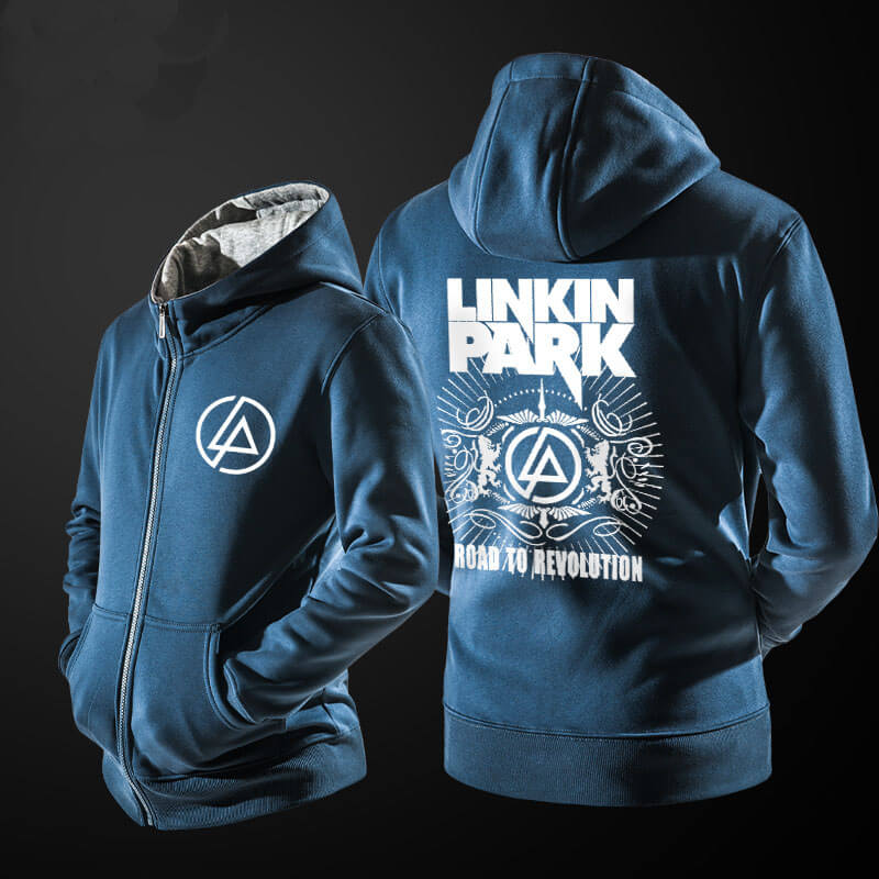 リンキン・パークのパーカー リンキンパークジップパーカーボーイズブラックセーター - Design